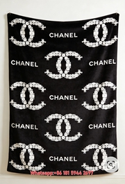 Chanel Square Pixel CC Logo Flannel Throw Blanket IMG_7152